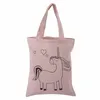 Image de Sac en coton rose 25 x 20 cm - licorne - Rayher
