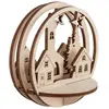 Image de Rayher Motif à piquer en bois "Maisons" pour moule acrylique Ø 8 cm