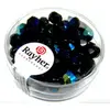 Image de Rayher Perle en verre, 6mm ø, onyx, 50 pièces