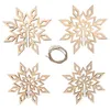 Image de 2 flocons de neige 3D en bois pour sapin de Noël