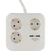 Image de REV, Multiprise, 0012378109 Multiprise sans interrupteur 3x blanc/noir avec contact de protection (3x, CEE 7/3, 1.40 m)