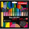 Image de STABILO, Écriture + dessin, PEN 68 MAX ARTY - Feutre de coloriage (12x)