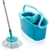Image de Kit de nettoyage sol Clean Twist Disc Mop Ergo 52101 Leifheit - Balai espagnol lave sol a franges serpillere seau a essorage rotatif