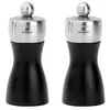 Image de Peugeot - Duo de moulins à poivre et à sel en bois et inox couleur noir 12 cm
