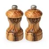 Image de Duo de moulins à poivre et à sel manuels en bois d'olivier, 10 cm - 4' bistro
