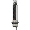 Image de Brennenstuhl Tower Power 1396200003 bloc multiprise encastrable 3 prises, 2 mètres (noir/argenté)