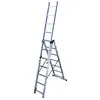 Image de Echelle transformable 3 plans 3x7 echelons 4,2m/5,1m en aluminium Hailo Hobby