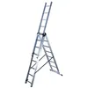 Image de Echelle transformable 3 plans 3x8 échelons 5m/5,9m en aluminium Hailo HobbyStep