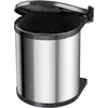 Image de Hailo Compact-Box M, poubelle encastrable, 15 litres, inox, Poubelle, Argent