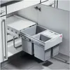Image de Hailo Poubelle de cuisine, Poubelle, Argent, Gris