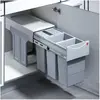 Image de Hailo Einbauabfallsammler, Terzett, 3666841,KB 300, 30l, KF, hellgrau, Poubelle, Argent, Gris