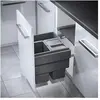 Image de Hailo Collecteur de déchets encastrable 3f 1x18l + 2x13l gris basalte, 1x couvercle pour 13l, Poubelle, Gris