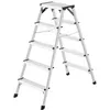 Image de Escabeau professionnel double acces pliant en aluminium 2x5 marches Hailo D60