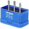 Image de Pferd, Tête de fraisage, 21901404 Jeu de fraises sur tige en carbure de tungstène Diamètre de la tige 3 mm 3 pièces