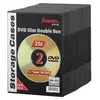 Image de Hama DVD Slim Double-Box - Boîtier de rangement extra-plat pour DVD - capacité : 2 DVD - noir (pack de 25)