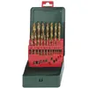 Image de Metabo, Foret, Jeu de forets hélicoïdaux pour métaux HSS 19 (1 mm, 1,5 mm, 10 mm, 2 mm, 2,5 mm, 3 mm, 3,5 mm, 4 mm, 4,5 mm, 5 mm, 5,5 mm, 6 mm, 6,5 mm, 7 mm, 7,5 mm, 8 mm, 8,5 mm, 9 mm, 9,5 mm)