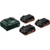 Image de Metabo, Batterie outillage + chargeur, Ensemble de base 3 X LIHD 4.0 AH (18 V)