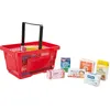 Image de Panier À Provisions Rouge Avec Contenu