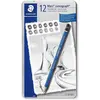 Image de Staedtler, Crayon à papier + critérium, Etui en métal pour stylet mars Lumograph 100 avec 12 pièces, trié (2 mm, 12B, 2B, 2H, 3B, 4B, 5B, 6B, 7B, B, F, H, HB, 12x)