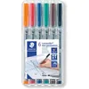 Image de 6 feutres - Non permanent - Effaçable à sec - Pointe moyenne - Tableau blanc - Lumocolor - Staedtler