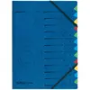 Image de Herlitz, Porte-documents, Dossier de classement, DIN A4, carton, 12 compartiments, bleu Carton Colorspan, avec 2 élastiques (A4)