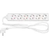 Image de REV, Multiprise, Bâti de prises 6x blanc (6x, CEE 7/3, 1.40 m)