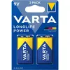 Image de Varta LONGLIFE Power (2 pcs, 9V Block, 580 mAh), Batteries + piles