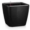 Image de Pot de fleur - LEC - Quadro Premium LS 50 - noir brillant - avec réserve d'eau - 50 x 50 x 46,5 cm