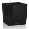 Image de Pot de fleur LECHUZA Cube Premium 50 - kit complet, noir brillant