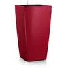 Image de Pot de fleur - LEC - Cubico Premium 40 - Rouge - Avec réserve d'eau - Kit complet