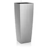 Image de Pot de fleur LECHUZA Cubico Alto Premium 40 - kit complet, argent métallisé