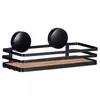 Image de Wenko - Support mural Static-Loc collection Alba pour salle de bain - Noir et bois - Alba