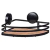 Image de Wenko - Support mural angulaire Static-Loc collection Alba pour salle de bain - Noir et bois - Alba
