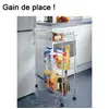 Image de Desserte à roulettes Slim, 3 étagères, métal