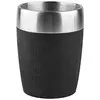 Image de Emsa 514514 travel cup tasse isotherme mug avec couvercle revêtement silicone 200ml noir