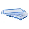 Image de Emsa Boîte à Glaçons, Couvercle, Rectangulaire, 24 Glaçons, Transparent/Bleu, Clip&Close, 517389