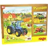 Image de Haba puzzle Tractor & co 3-in-1 boys cardboard 3 x 24 pièces