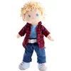 Image de Haba poupée peluche Nick bleu/rouge 30 cm