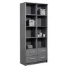 Image de Bibliothèque 4 tiroirs et 8 niches gris graphite Reta 82 cm