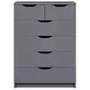 Image de Silenzia commode 2 petit, 4 grand tiroirs gris.