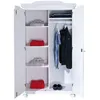 Image de Armoire 2 portes pin massif vernis blanc Batiste