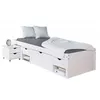 Image de Lit multi-rangement pin massif vernis blanc Jam 90x200 cm