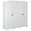 Image de Armoire 4 portes 195,6x59,5x197,8 cm en bois de pin blanc