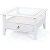 Image de Table Basse en Pin Massif Abigael 75cm Blanc