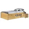 Image de Lit multi-rangement pin massif vernis naturel Klass 90x200 cm