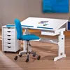 Image de Bureau inclinable bois massif blanc bleu et rose Rubi