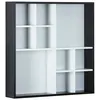 Image de Etagère murale bois noir et blanc Melce 70 cm