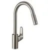 Image de Robinet de cuisine avec douchette HANSGROHE Focus M41 240 2 jets aspect acier inox