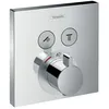 Image de Façade pour mitigeur thermostatique encastré HANSGROHE ShowerSelect avec 2 fonctions chromé