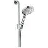 Image de hansgrohe, Pommeau de douche, Set de douche AXOR CITTERIO avec douchette à main Axor 120 3jet chrome (3 Types de jets, 16 l/min)